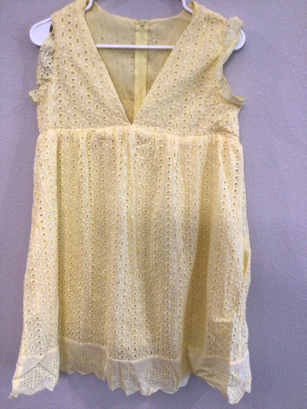 Juniors Yellow Eyelet Dress Top - Lightweight Summer Style
